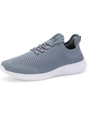 Men's Light Blue Running Shoes Lightweight Breathable Walking Shoes Non Slip